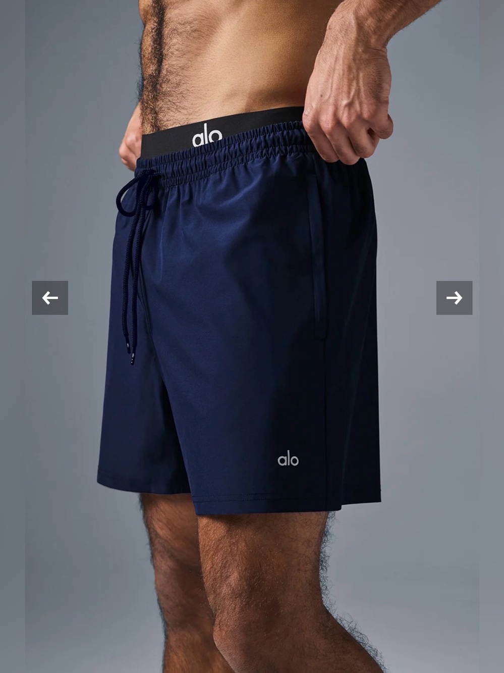ALO Men's 7” Circuit Shorts. Navy Athletic Drawstring Shorts. Men’s Large